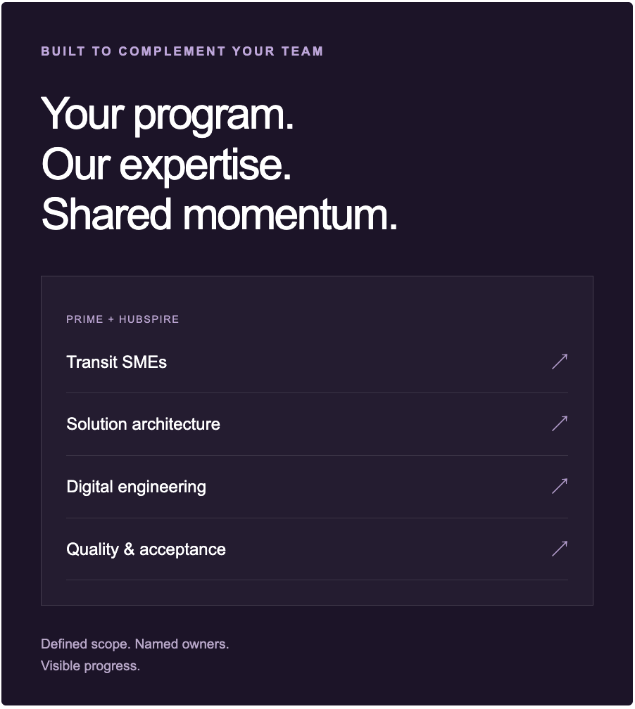 A specialist partner.
A stronger program.